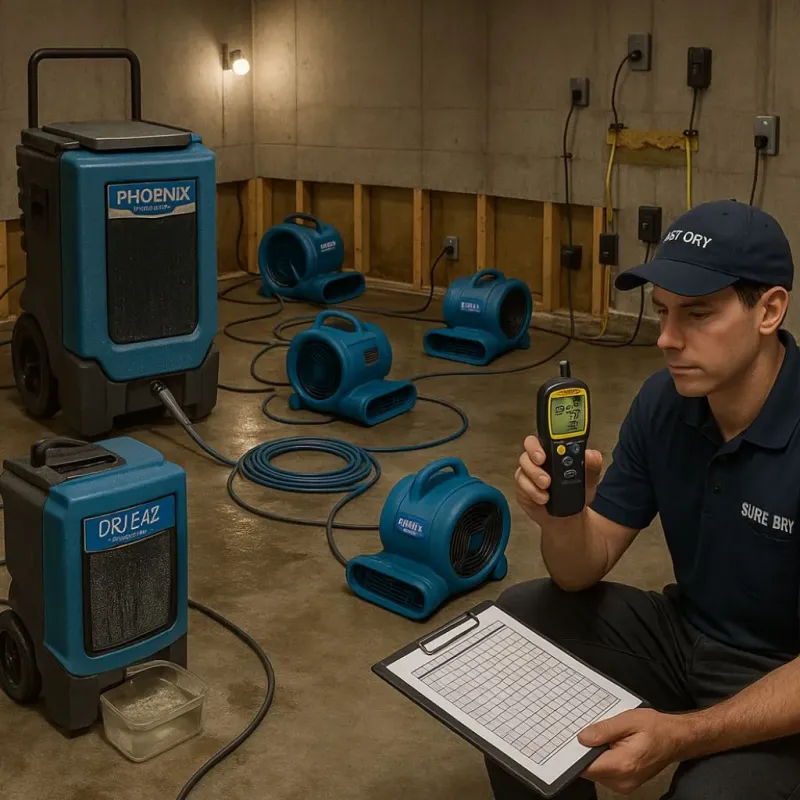 Structural Drying and Dehumidification process in Harrisville, NH